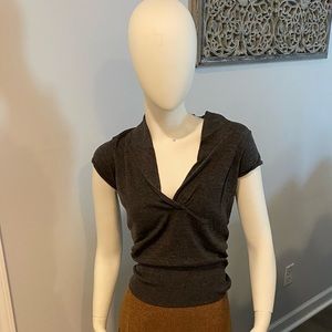 Vintage The Limited Wool Short Sleeve Grey Sweater M